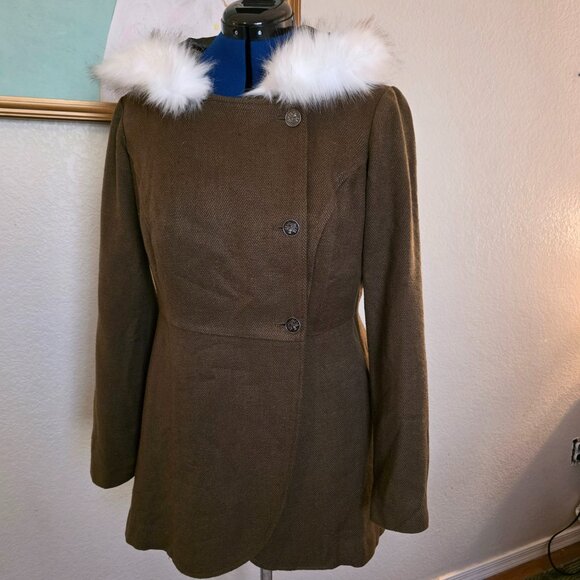 Torrid Outlander Coat Fur Tweed Riding Coat Jacket 0 - Picture 13 of 15